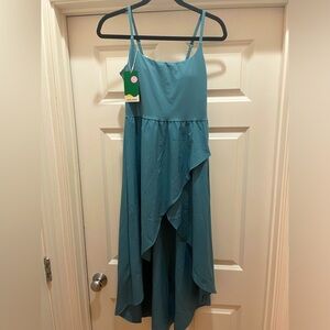 Halara Breezeful backless High Low flowy Midi Quick dry casual dress